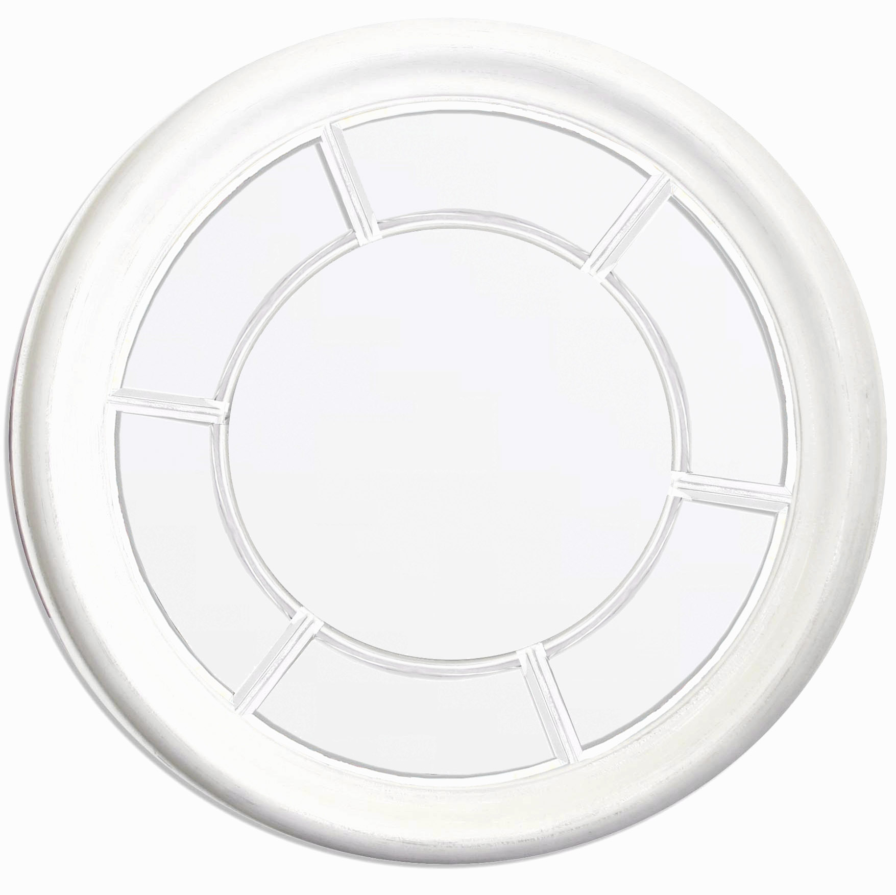 ZS059 Wall décor art mirror white tone classic round